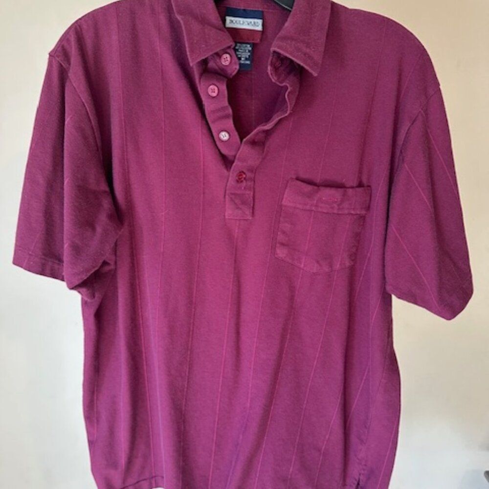 Boulevard Burgundy Polo Shirt   8543  Medium